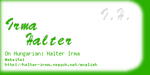 irma halter business card